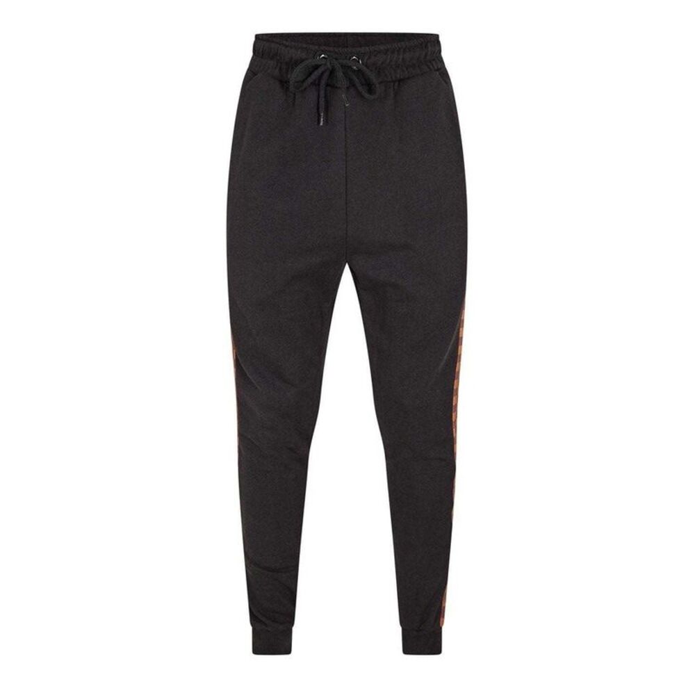 Criminal Damage Mens Trio Fleece Elasticated Hem Joggers / Black